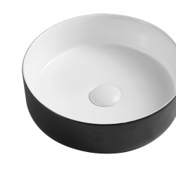 355*355*120mm Bathroom Round Above Counter Black&Gloss White Ceramic Wash Basin 355*355*120mm Bathroom Round Above Counter Black&Gloss White Ceramic Wash Basin
